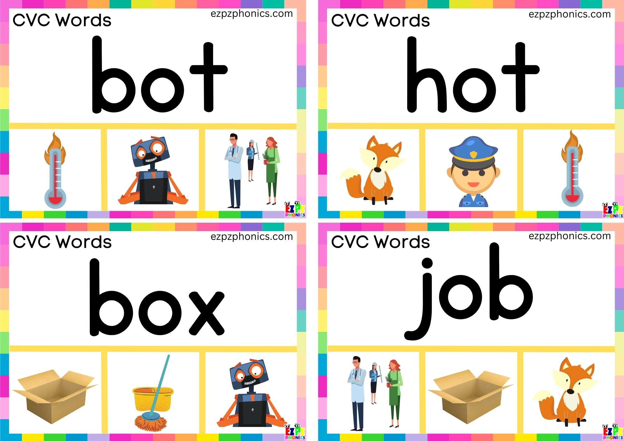 Short o Vowel CVC words Read the word and clip the image 2